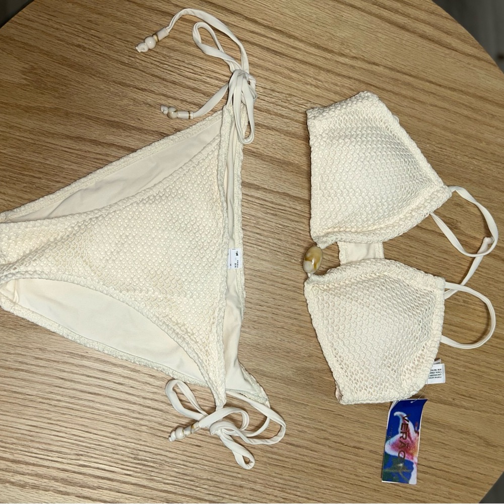 Zara Cream Textured Bikini
